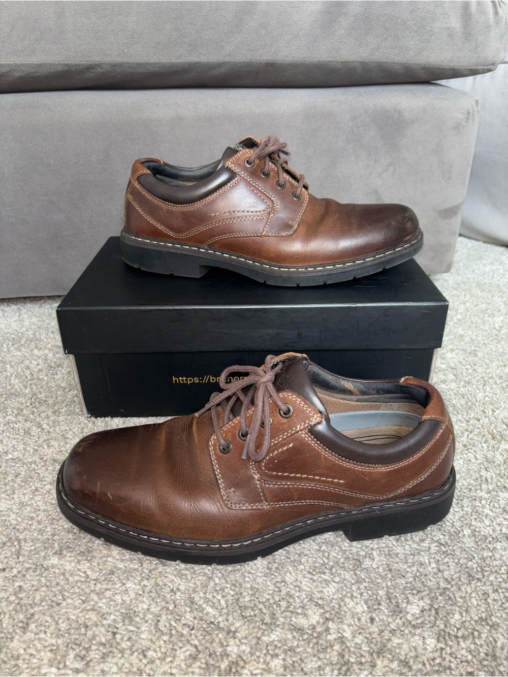Dockers Men's Brown Leather Lace-Up Oxfords